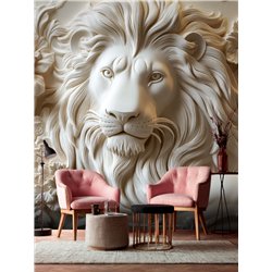 Фотообои 3D Барельеф льва для гостиной 200х270
