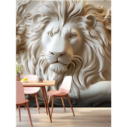 Фотообои 3D Барельеф льва для гостиной 200х270