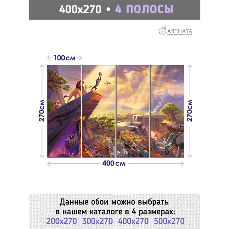 Фотообои детские Иллюстрация героев Король Лев 400x270