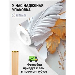 Фотообои 500х270 для гостиной Перья в объемном 3D дизайне