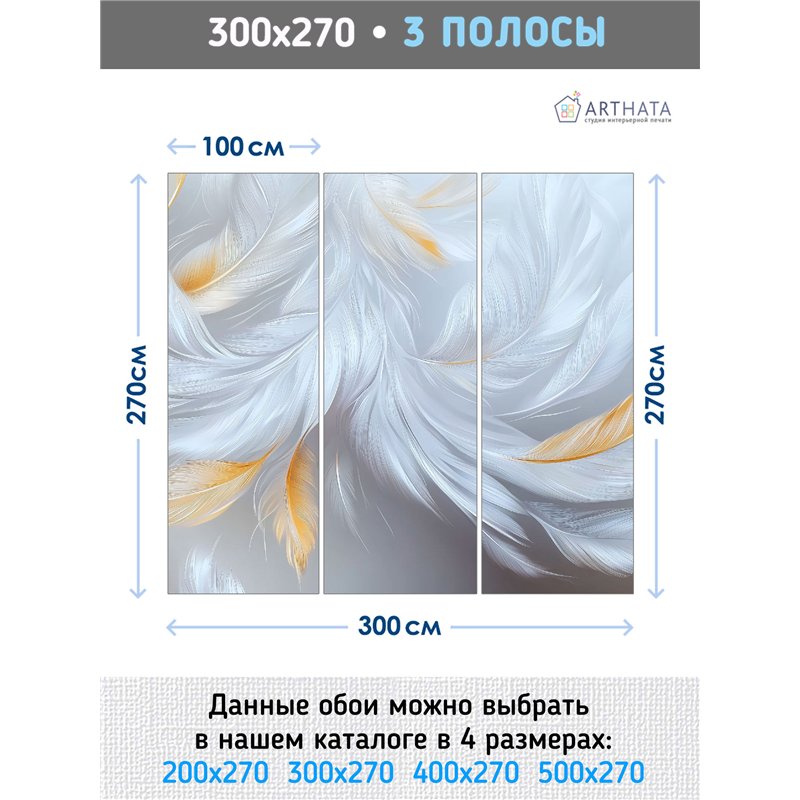 Флизелиновые фотообои Перья в объеме для зала 300х270