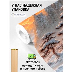 Фотообои 500х270 для дачи Спокойный зимний лес в сумерках