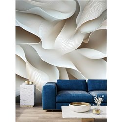 Фотообои 3D объемные узоры в белом и сером 500х270 см