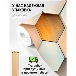 Фотообои 3D Золотые соты и шестиугольники 200х270