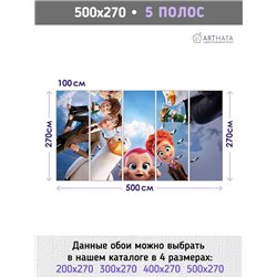 Фотообои в детскую 3д мультик главные герои 500x270