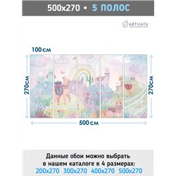 Фотообои 3D Детские ламы и горы 500х270 см