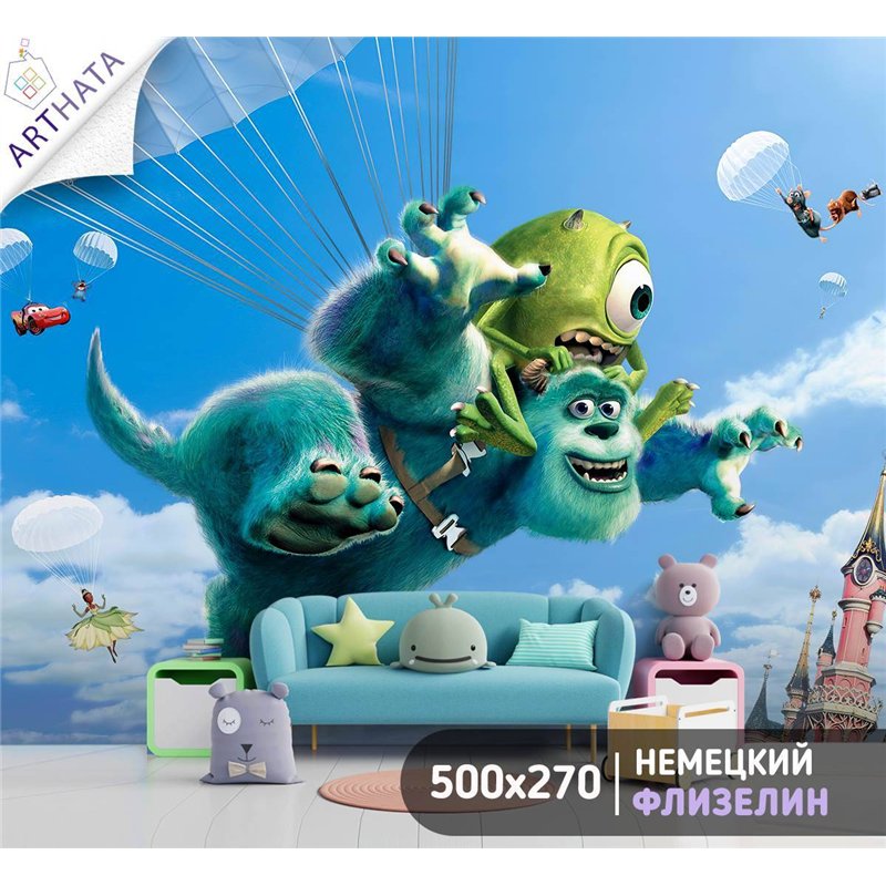 Фотообои чудовища из мультика корпорация монстров 500x270