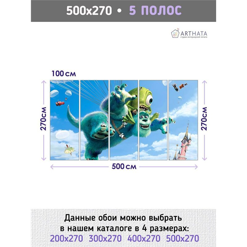 Фотообои чудовища из мультика корпорация монстров 500x270