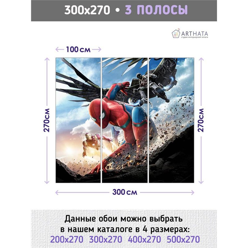 Фотообои детские железный человек и спайдермен 300x270