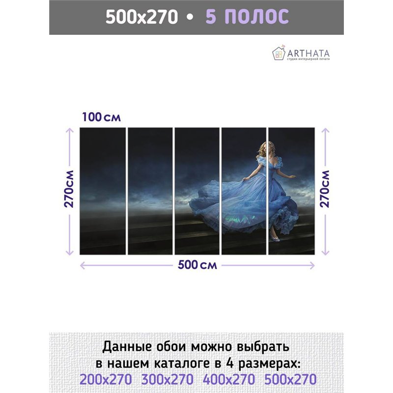Фотообои в детскую сказка Золушка 500x270