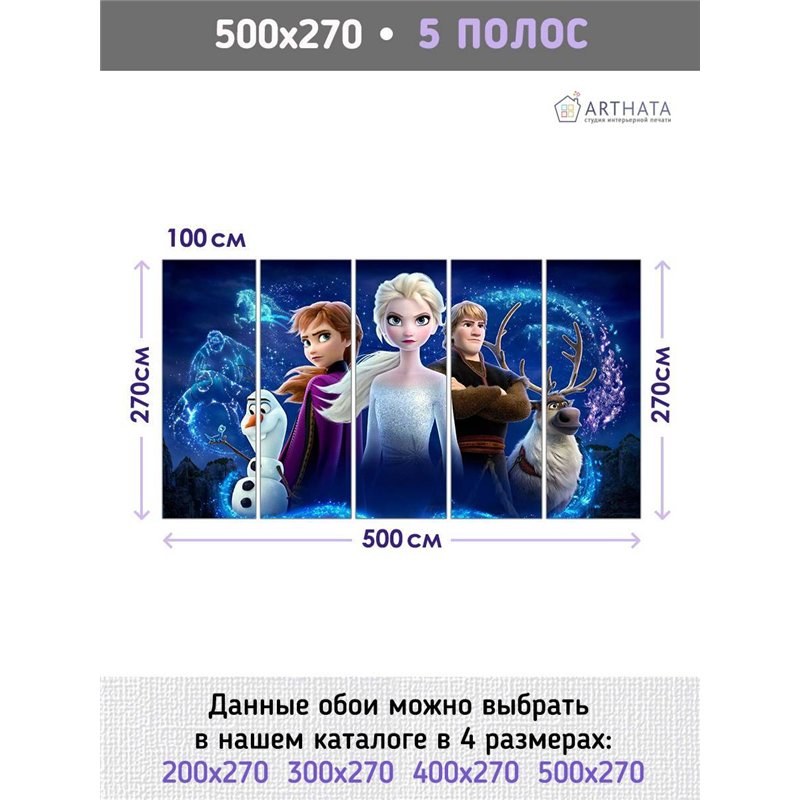 Фотообои в детскую холодное сердце герои Disney 500x270