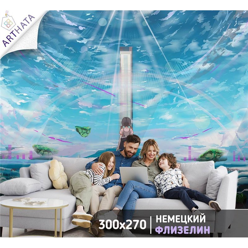 Фотообои детские флизелиновые девушка Манга 300x270