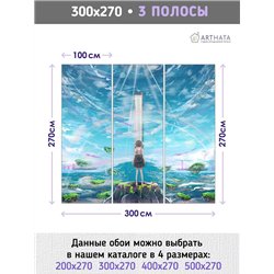 Фотообои детские флизелиновые девушка Манга 300x270