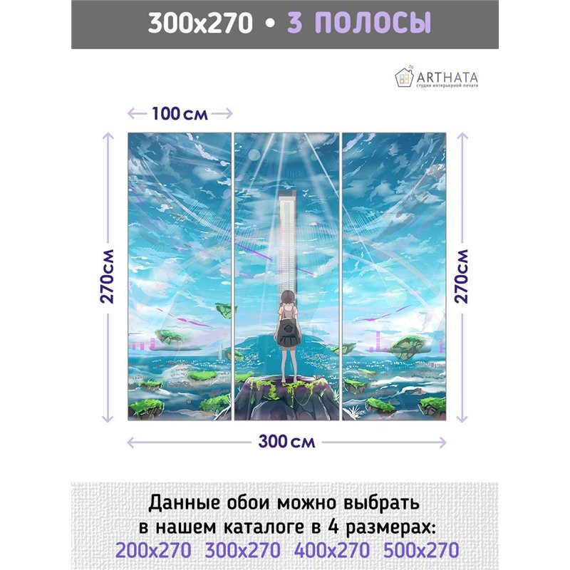 Фотообои детские флизелиновые девушка Манга 300x270