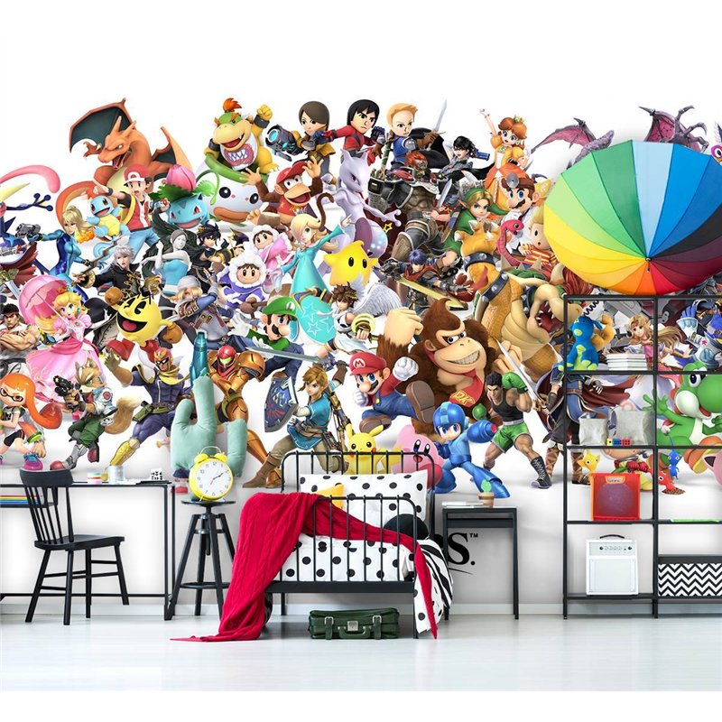 Фотообои на стену детские Super Smash Bros Нинтедо 200x270