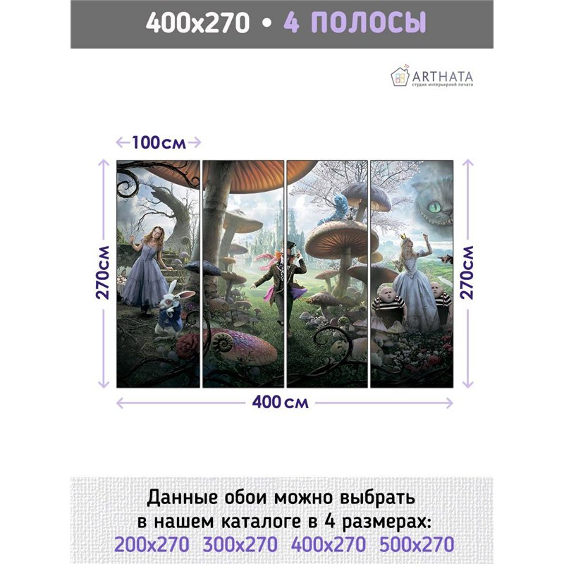 Фотообои детские фильм Алиса в стране чудес 400x270