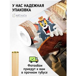 Фотообои детские Том и Джери в городе 400x270