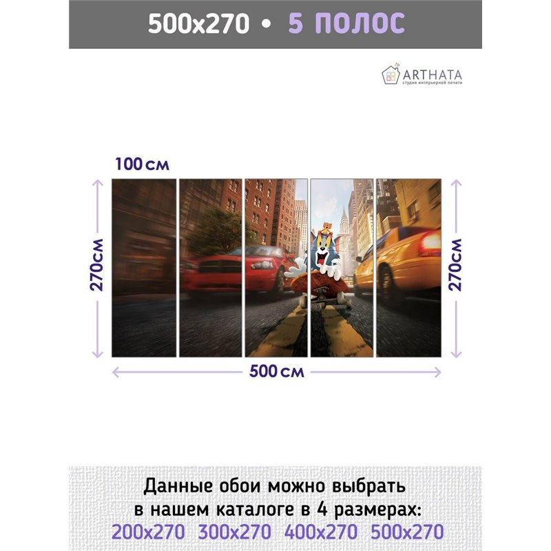 Фотообои в детскую Дисней Том и джери 500x270