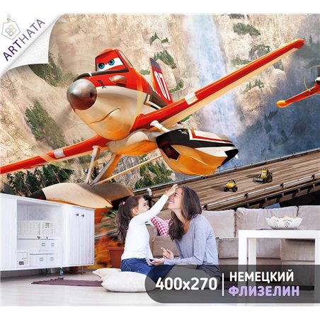 Фотообои детские Молния Маккуин Дисней 3d самолеты 400x270