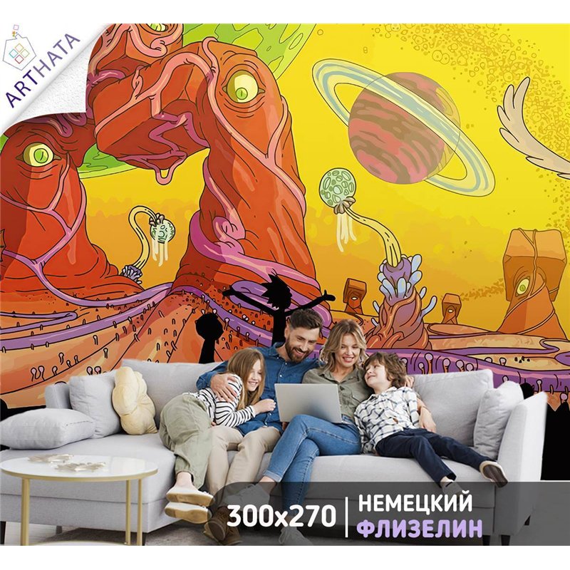 Фотообои детские флизелиновые герои Рик и Морти 300x270