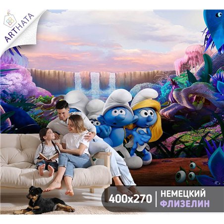 Фотообои детские гномы из мультика Смурфики 400x270