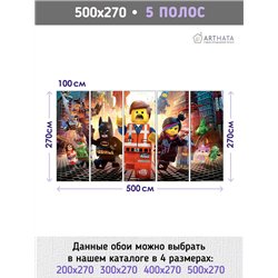 Фотообои в детскую мультик Лего, персонажи 500x270