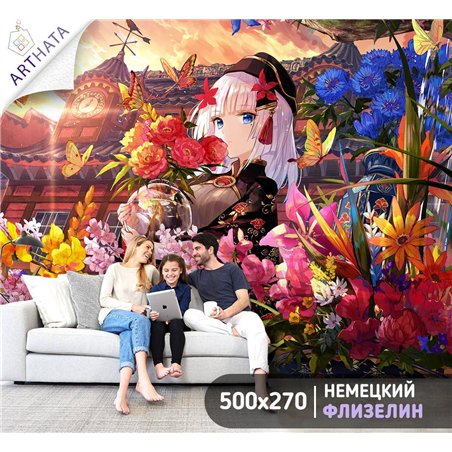 Фотообои в детскую аниме девочка 500x270