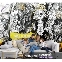 Фотообои детские флизелиновые Манга герои 300x270