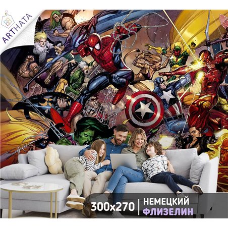Фотообои человек паук и мстители для детей