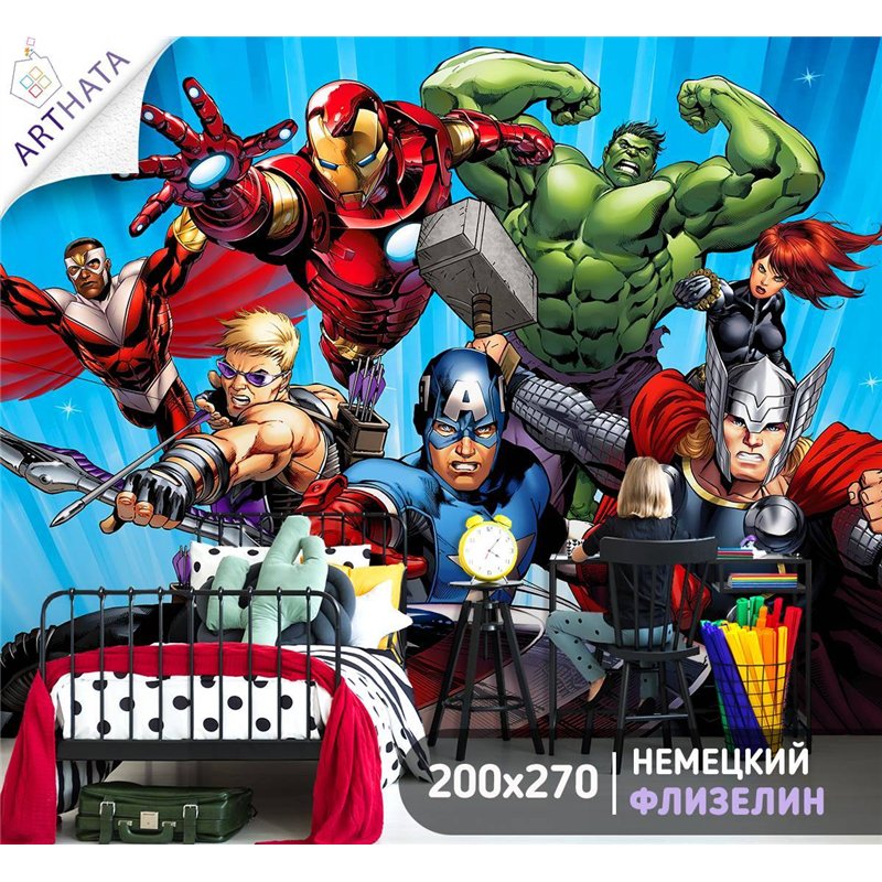 Детские Фотообои мультфильм Марвел 200x270