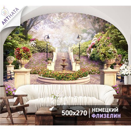 Фотообои на стену - Арки и улочки. Обои для гостиной, для кухни, для спальни. Размер - 500x270 см