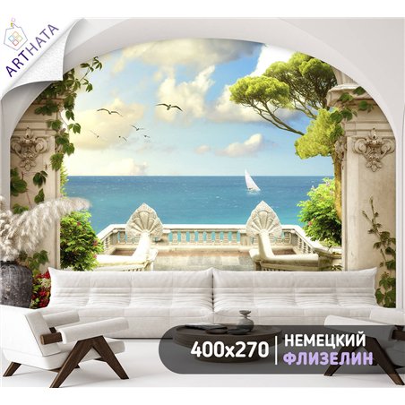 Фотообои на стену - Арки и улочки. Обои для гостиной, для кухни, для спальни. Размер - 400x270 см