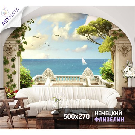 Фотообои на стену - Арки и улочки. Обои для гостиной, для кухни, для спальни. Размер - 500x270 см
