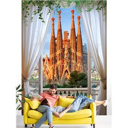 Фотообои на стену расширяющие пространство - Балконы и окна с 3D эффектом. Обои для гостиной, для кухни, для спальни. Размер - 2