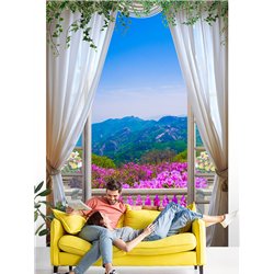 Фотообои на стену расширяющие пространство - Балконы и окна с 3D эффектом. Обои для гостиной, для кухни, для спальни. Размер - 2