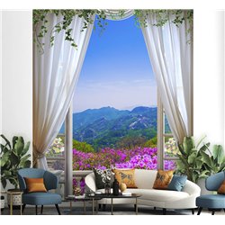 Фотообои на стену расширяющие пространство - Балконы и окна с 3D эффектом. Обои для гостиной, для кухни, для спальни. Размер - 2