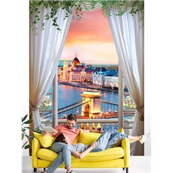 Фотообои на стену расширяющие пространство - Балконы и окна с 3D эффектом. Обои для гостиной, для кухни, для спальни. Размер - 2