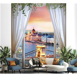Фотообои на стену расширяющие пространство - Балконы и окна с 3D эффектом. Обои для гостиной, для кухни, для спальни. Размер - 2