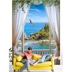 Фотообои на стену расширяющие пространство - Балконы и окна с 3D эффектом. Обои для гостиной, для кухни, для спальни. Размер - 2