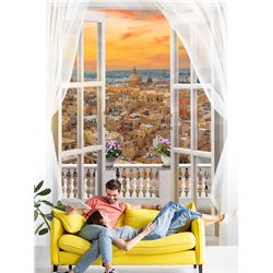 Фотообои на стену расширяющие пространство - Балконы и окна с 3D эффектом. Обои для гостиной, для кухни, для спальни. Размер - 2