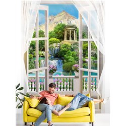Фотообои на стену расширяющие пространство - Балконы и окна с 3D эффектом. Обои для гостиной, для кухни, для спальни. Размер - 2