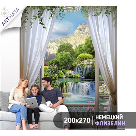 Фотообои на стену расширяющие пространство - Балконы и окна с 3D эффектом. Обои для гостиной, для кухни, для спальни. Размер - 2