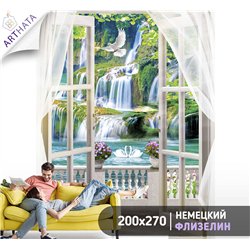 Фотообои на стену расширяющие пространство - Балконы и окна с 3D эффектом. Обои для гостиной, для кухни, для спальни. Размер - 2