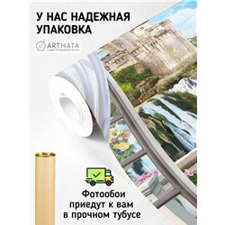 Фотообои на стену расширяющие пространство - Балконы и окна с 3D эффектом. Обои для гостиной, для кухни, для спальни. Размер - 2