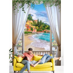 Фотообои на стену расширяющие пространство - Балконы и окна с 3D эффектом. Обои для гостиной, для кухни, для спальни. Размер - 2