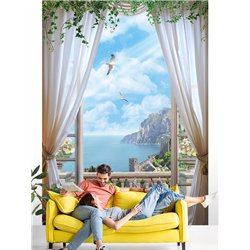 Фотообои на стену расширяющие пространство - Балконы и окна с 3D эффектом. Обои для гостиной, для кухни, для спальни. Размер - 2