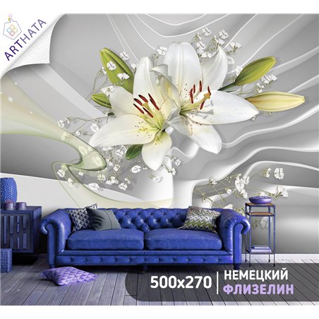Фотообои для интерьера - 500х270см из 5и полос. Обои для стен, оформление спальни, детской комнаты, кухни, гостинной.