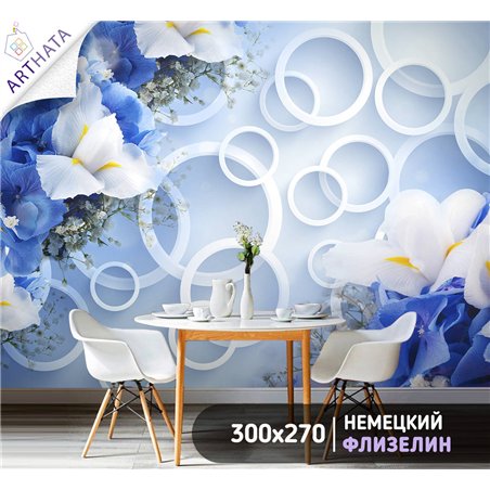 Фотообои для интерьера - 300х270см из 3х полос. Обои для стен, оформление спальни, детской комнаты, кухни, гостинной.