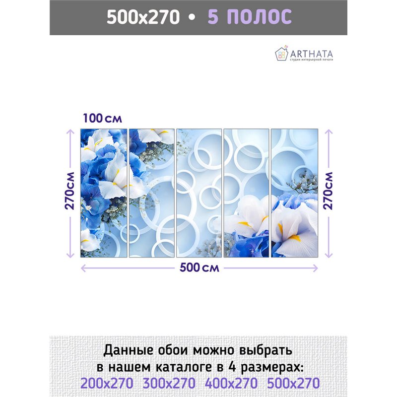 Фотообои для интерьера - 500х270см из 5и полос. Обои для стен, оформление спальни, детской комнаты, кухни, гостинной.