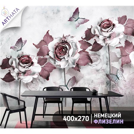 Фотообои для интерьера - 400х270см из 4х полос. Обои для стен, оформление спальни, детской комнаты, кухни, гостинной.